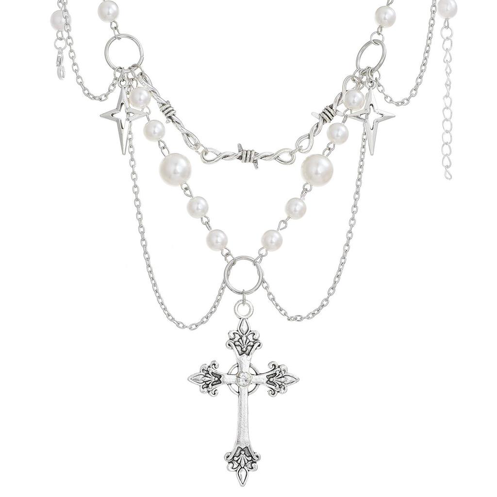 Europäisch-Amerikanische Quaste aus Kunstperlen mit Herz, Kreuz und Schmetterling für Damen