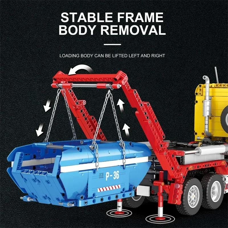 1918PCS Skip Loading Truck Model Building Blocks City Engineering Vehicle Remote Control Technology Blocks Kids DIY Toys Gifts