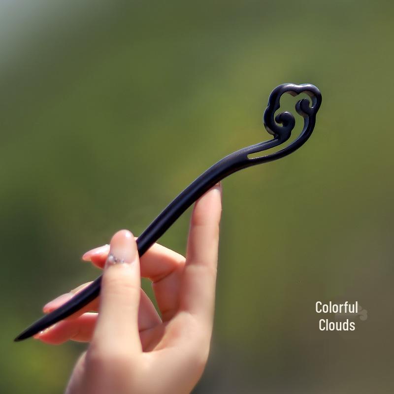 Xiangyun Hairpin: Elegant Ebony Wood Chinese Style Hair Accessory for Women