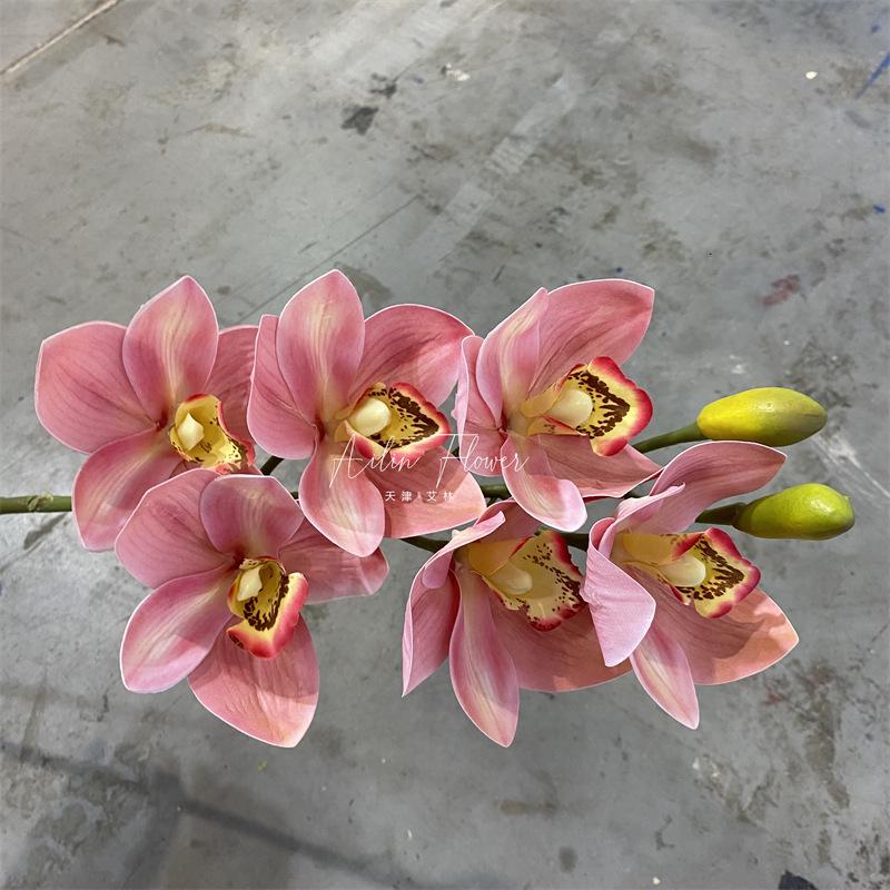 3D tištěná dekorace orchideje Cymbidium - Měkká a realistická umělá květina pro svatby a domácí dekoraci