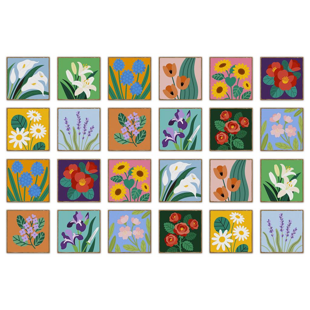 24 Pcs European Style Tile Wall Self-Adhesive Sticker Kitchen Bathroom Decorative Tile Stickers Glossy Crystal Wall Decals