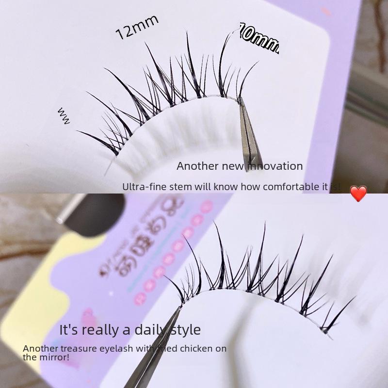 Mengji Shangpin M08 Airy Sunflower Fairy False Eyelashes - Natural Transparent Thin Stem