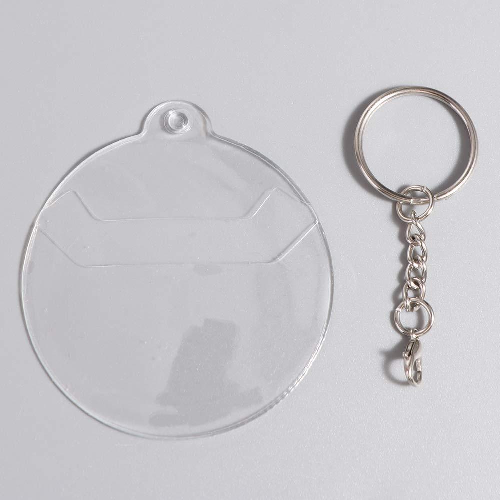 2Pcs Badge Protector Badge Display Sleeve with Keychain Badge Protective Sleeve  58/75mm Badge Pins