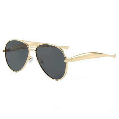 Vintage Pilot Shape Sunglasses Double Bridge Design for Men Women Driving Hiking UV Protection Stylish Sun Glasses