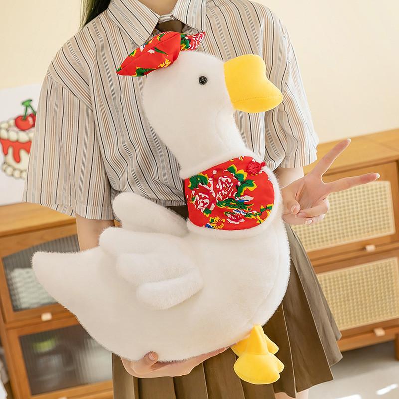 Plush Goose Toys Flower Cotton Jacket Dolls Room Decoration Gifts Festivals