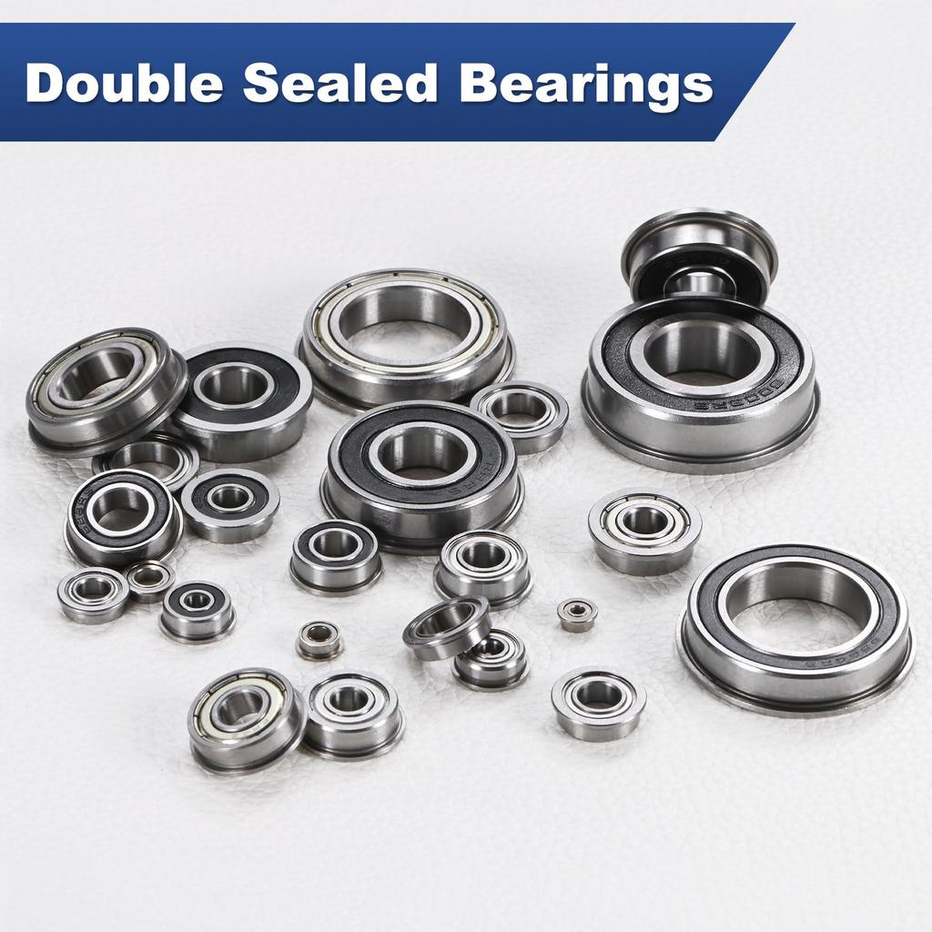 M METERXITY 20 Pack F695ZZ Flanged Ball Bearings 5x13x4mm Double Metal Shielded Chrome Steel