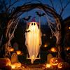 Geisterhafte Hängelichter für die Terrasse Halloween Schaukel Geist-Ornament mit LED-Lichterkette Außen Dekoration Verstellbare Gruselige Displays Aufleuchtendes Fledermaus-Dekor