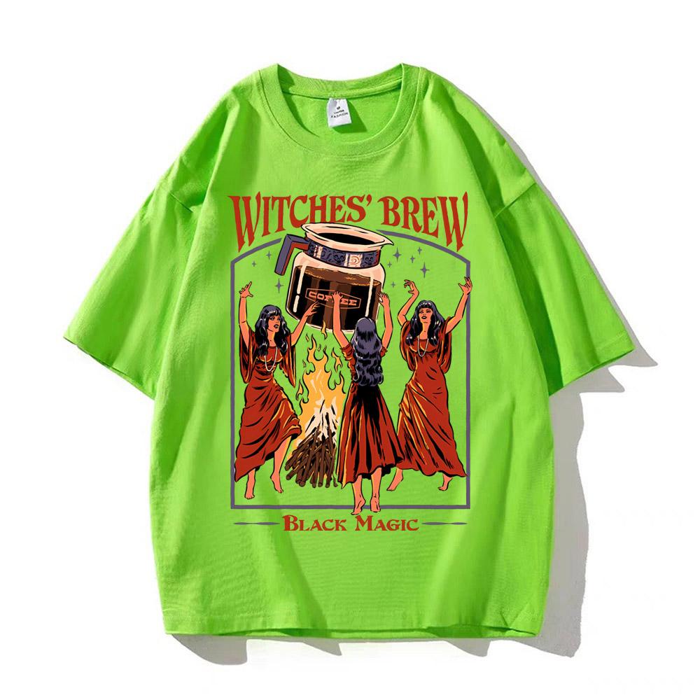 Halloween Hexentrank Kaffee Schwarze Magie Unisex T-Shirt Sommerkleidung Freizeitkleidung T-Shirt Hohe Qualität Baumwolle Atmungsaktive Oberteile