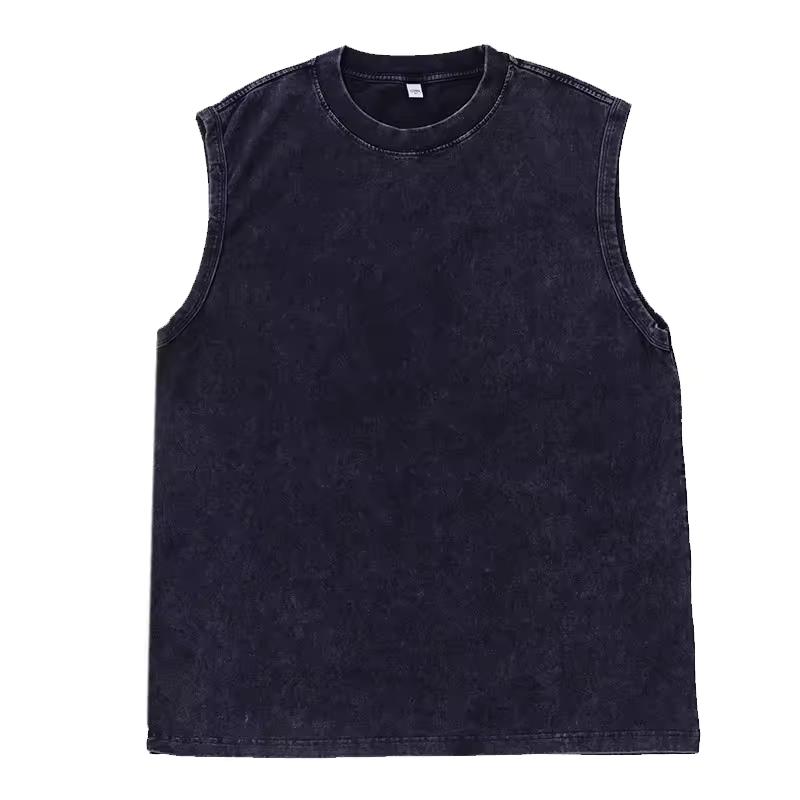 

Men s Vest Vintage Washed Tee Tank Tops Summer Daily Sleeveless Tops Streetwear Black Loose Tees Women XXL чёрный