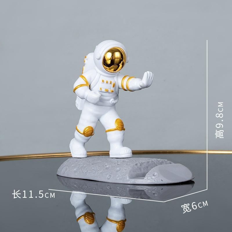 Light Luxury Minimalist Kung Fu Astronaut Ornaments Astronaut Mobile Phone Holder TV Drama Artifact Lazy Birthday Gift 1Pcs