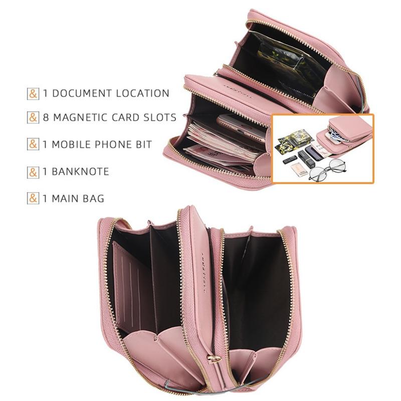 Baellerry Women Shoulder Bags Leather Fashion Zipper Crossbody Messenger Bag Ladies Phone Bags Purse