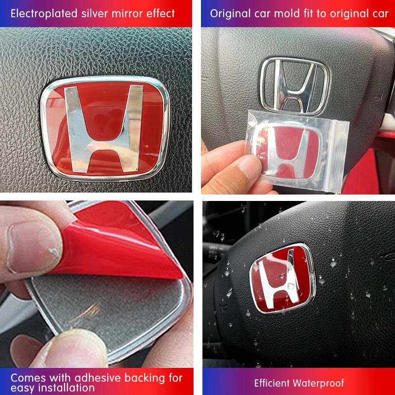 ARG1 3D Metal alloy Car Steering Wheel Badge Emblem steer wheel sticker Decal Car Styling For HONDA CIVIC HR-V XR-V URV FREED STEPWGN