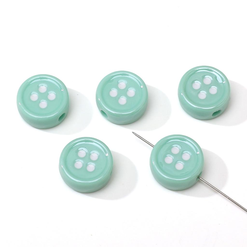 Acrylic Dopamine Oil Droplets Flower Button Beads for DIY Jewelry 1 Set