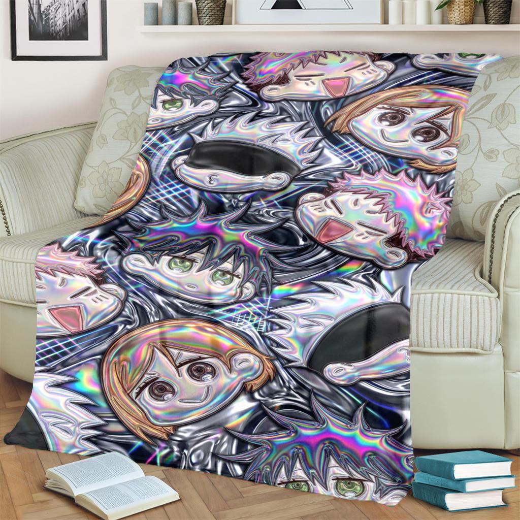 Comfortable Flannel Blanket Jujutsu Kaisen for Bedrooms, Sofas, Beds, Chairs, Picnics and Travel