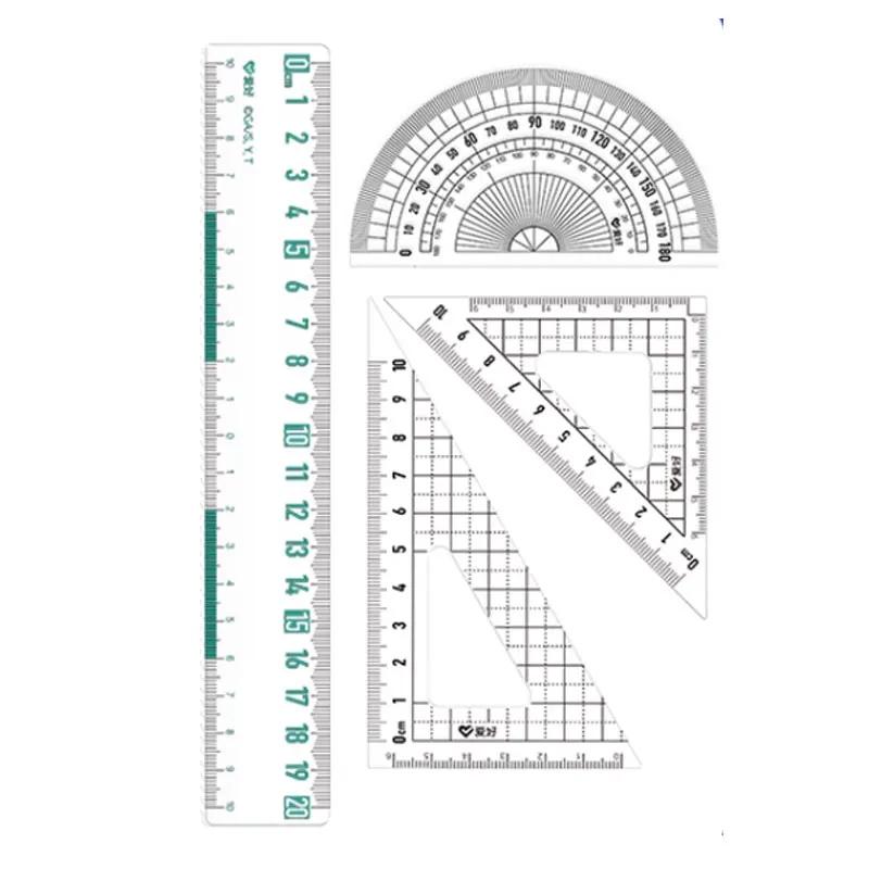 Наборы из четырех линейок Студенческие канцелярские принадлежности Линейка Угольник Треугольная линейка Инструменты Измерительные Чертежные Канцелярские принадлежности Математика Геометрия Инструмент
