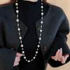 French Geometric Round Pearl Beaded Necklace Fashion Simple Court Style Necklace Light Luxury Premium Sweater Chain Women