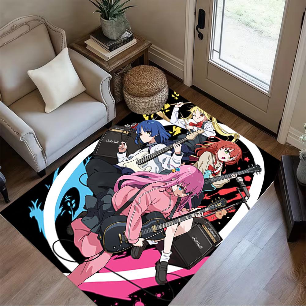 Guitar Band Adventure Floor Rug Office Rug Design for Decorate Room Study Room Balcony Hallway Anti-slip Rug Decorate Offices Best for Christmas