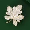 Trendy Jewelry Sequin Leaf Brooch Metal Maple Leaf Pin  Party Accessories