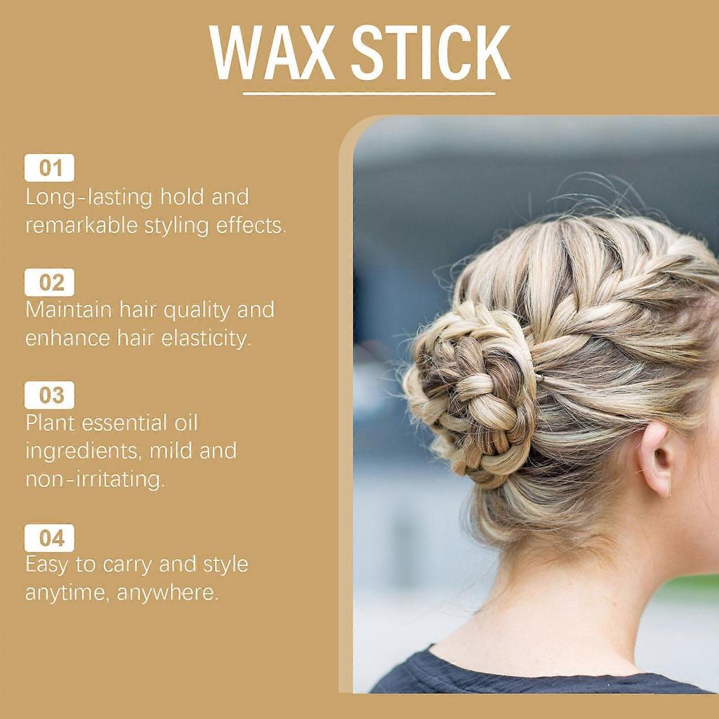 Hair wax stick, hair styling wax, anti-frizz hair care wax, natural luster solid shape portable hair wax