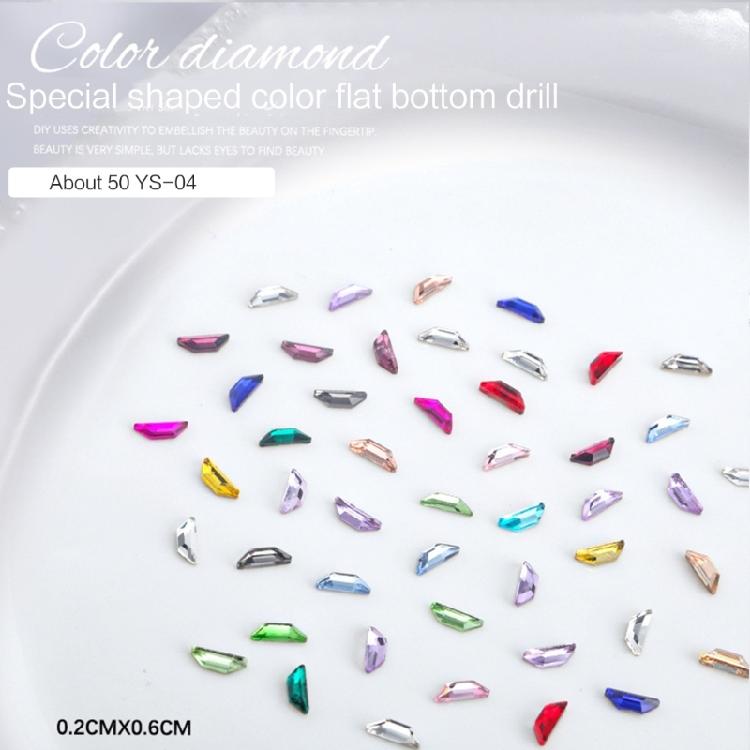 Colorful Rhinestones Nail Art Charms Irregular Nail Art Decorations Pack of 50