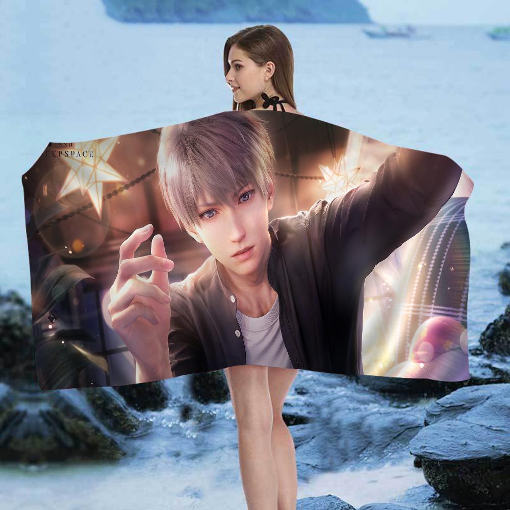 L-Love and D-Deepspace Anime Beach Swimming Towel Soft Absorbent Washcloth Children's Gifts for Kids Travel Camping Gym
