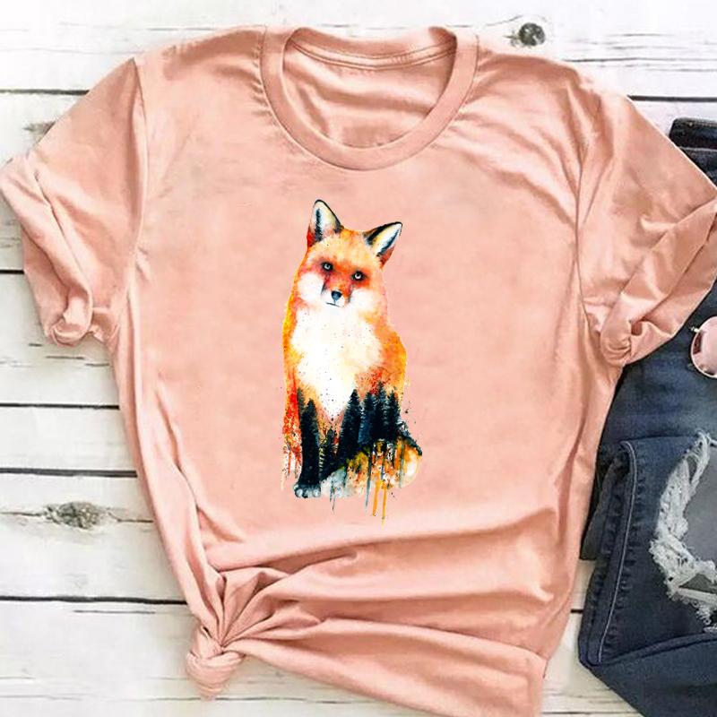 Grafisch T-shirt Korte mouw Zomer Top Wild dier Zoet Trend Schattig Jaren 90 Print Dames Vrouwelijke T-kleding Casual damesmode T-shirt