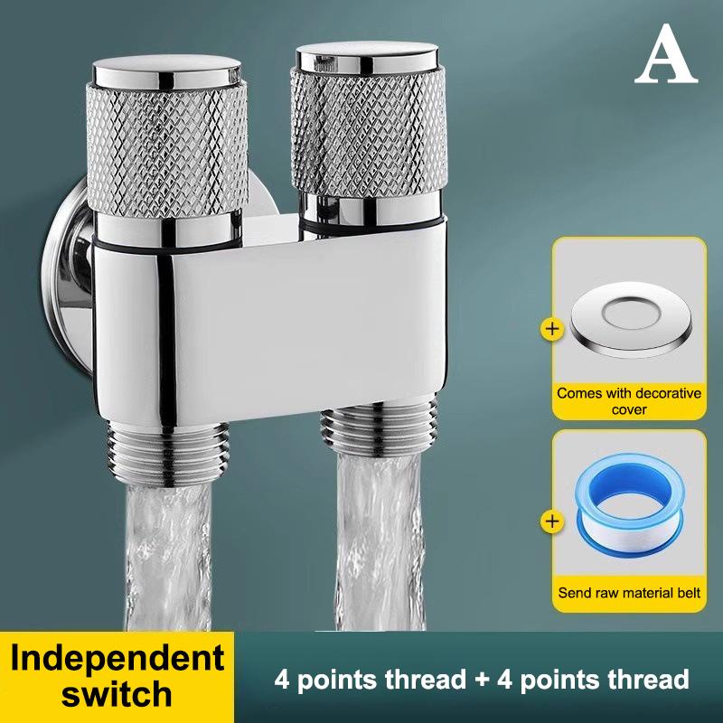 Stainless Steel One-Point Two-Water Angle Valve One-Inlet Two-Outlet Water Diverter Valve Independent Control Corner Valve