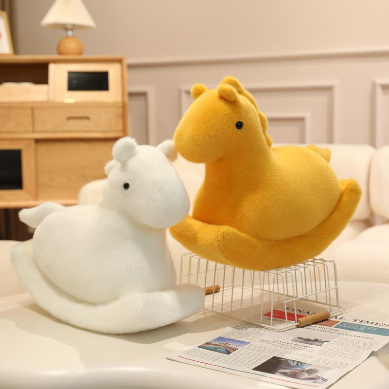 Creative soft rocking horse throw pillow plush toy doll pony doll girl play house children doll