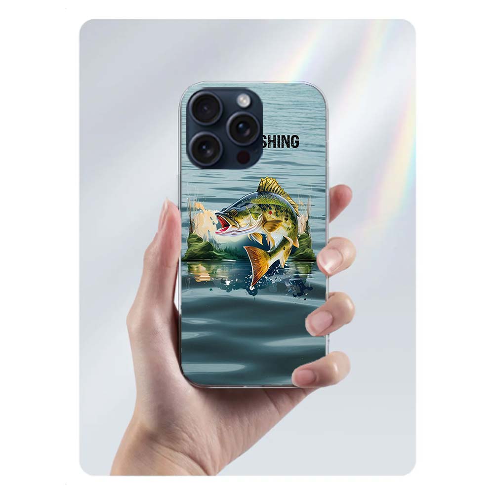 Enjoy a Day of Fishing Pleasure Clear Phone Case For Iphone 17 Air 16 Pro Max 15 Pro 14 Plus 17E 16E 11 13 12 Mini Cover Cases F
