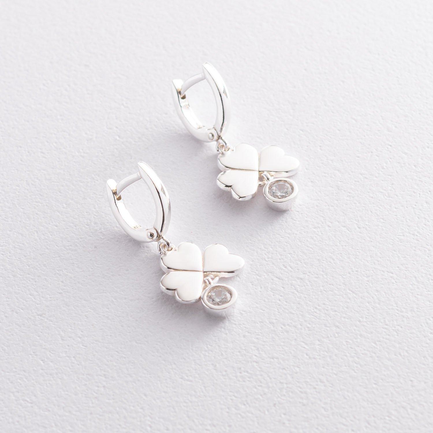 

Срібні сережки з фіанітами Oniks срібний