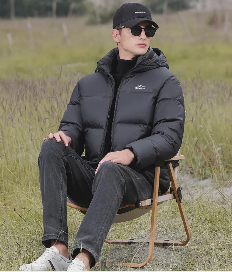 Kurze Daunenjacke für Herren im Winter – 90 % Daunen, dick und warm
