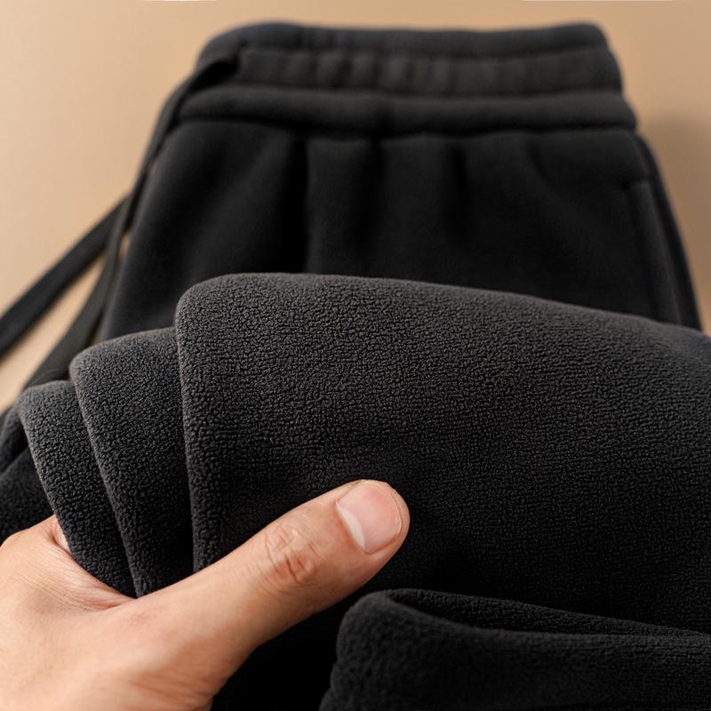 Унисекс Утепленные Велюровые Брюки-Джоггеры с Коралловым Флисом для Осени/Зимы - Теплые, Свободные, Двусторонние Брюки 3XL (180-200 jin)