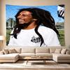 Bob Marley Reggae Music Legend  Polyester Wall Hanging Tapestry, Aesthetic Home Decor for Bedroom Dorm Photo Backdrop