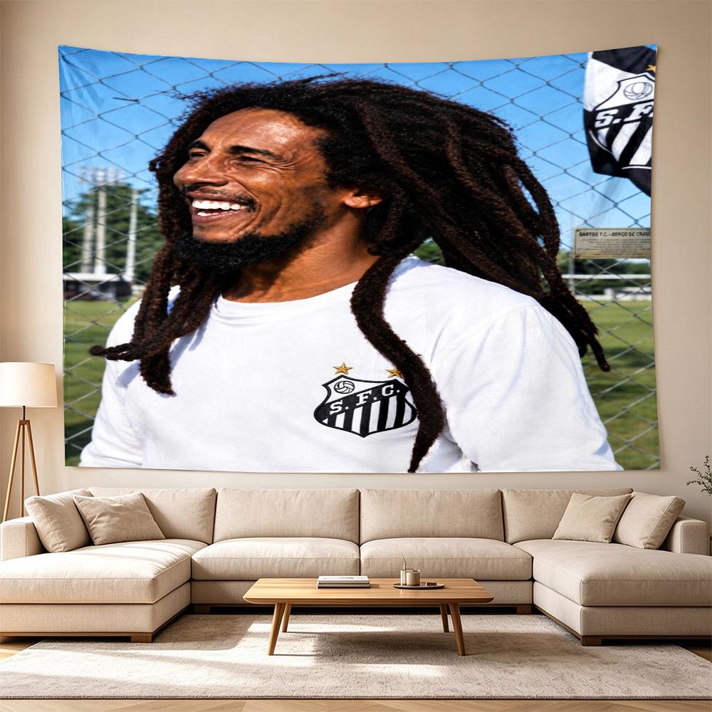 Bob Marley Reggae Music Legend  Polyester Wall Hanging Tapestry, Aesthetic Home Decor for Bedroom Dorm Photo Backdrop
