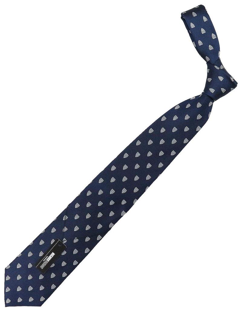 [MICHIKO LONDON] Michiko London Brand Necktie, Small Pattern, Emblem Pattern, 100% Silk, Crest, Jacquard Weave (B: Navy)