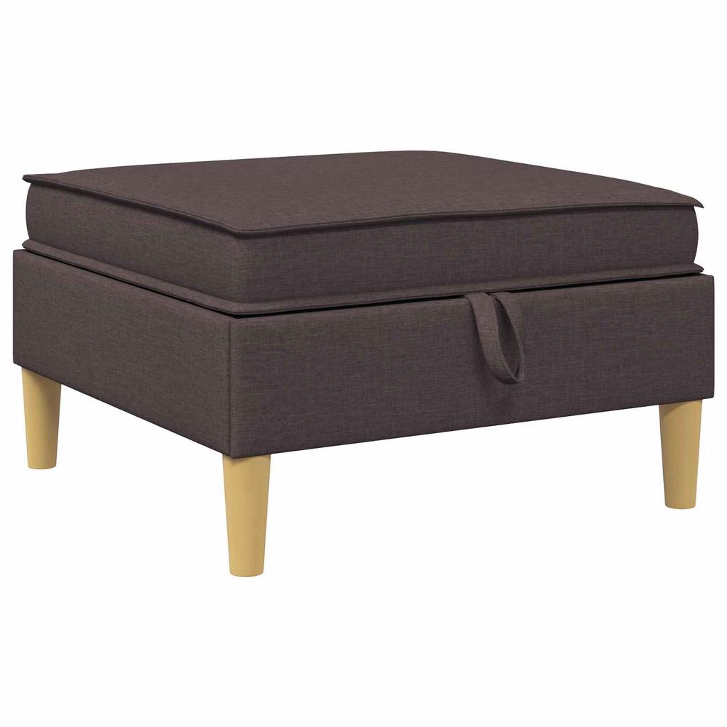 Storage Ottoman with Dark Brown Fabric