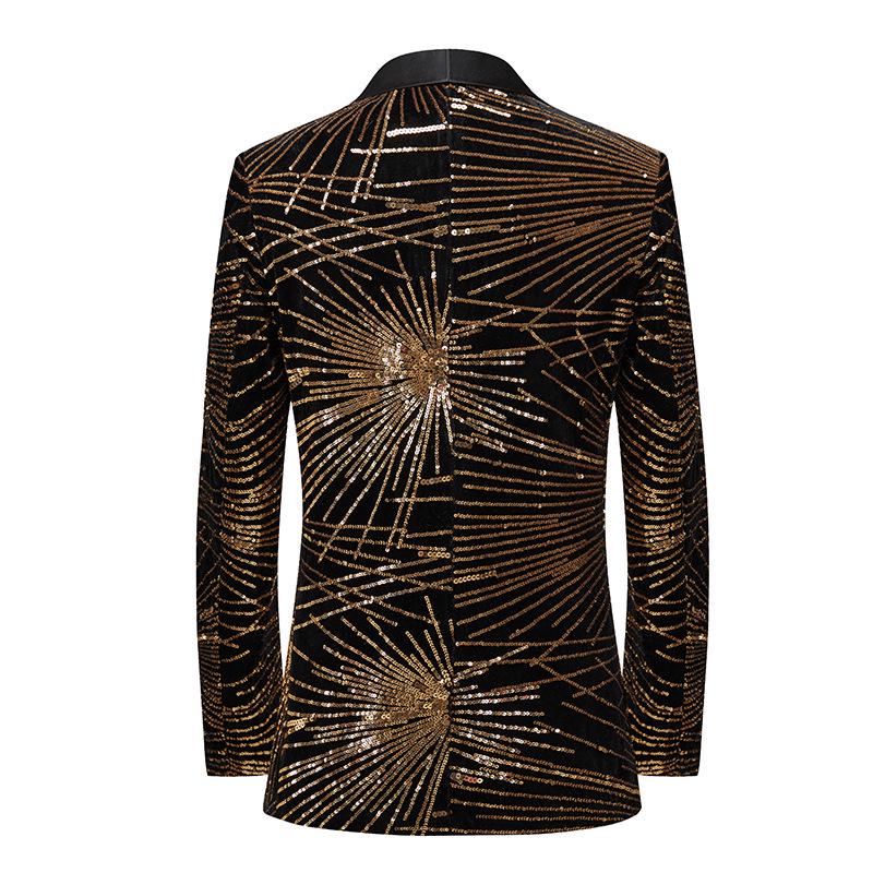 Jachetă Tuxedo Trendy cu Paiete pentru Bărbați, pentru Performanță pe Scenă