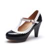 Fashion Spring Vintage T Strap Mary Janes Shoes For Women Blue Patent Leather Platform Pumps Female Ladies Footwear Sandalias De Mujer