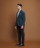 Panicale Blue Slim Fit Velvet Jacket