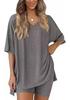 Women's Casual V-neck T-shirt & Shorts Homewear Set, 2026 Collection: Comfortable and Stylish 