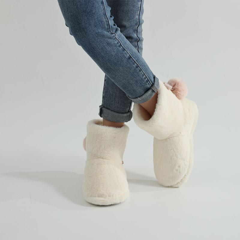 Goosecret Women Winter Warm Cotton Boots Winter Short Furry Cotton Boot New Fur Ankle Soft Flat Boot Lined Ankle Warm Snow Boots