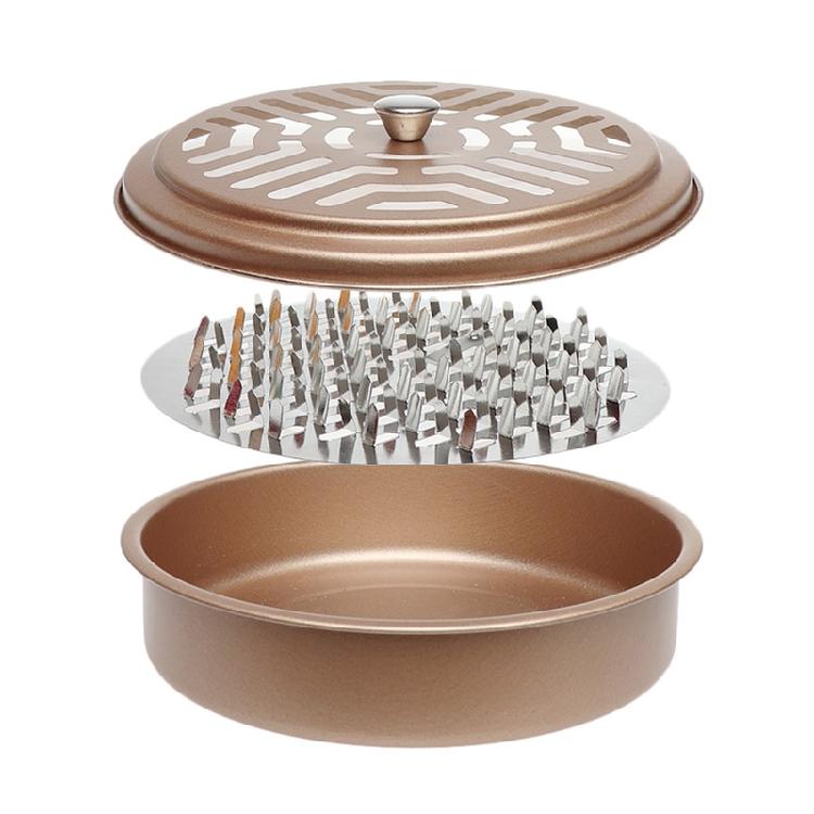 Metal Mosquito Coil Holder Tray with Cover for Fishing Camping Anti Deformed