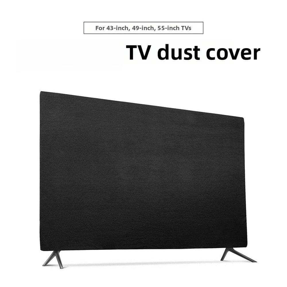 Indoor 43'' 49'' 55'' 65'' TV Cover Television Dust Cover Screen Protector TV Screen Dust Protection Soft Elastic Fabric Black