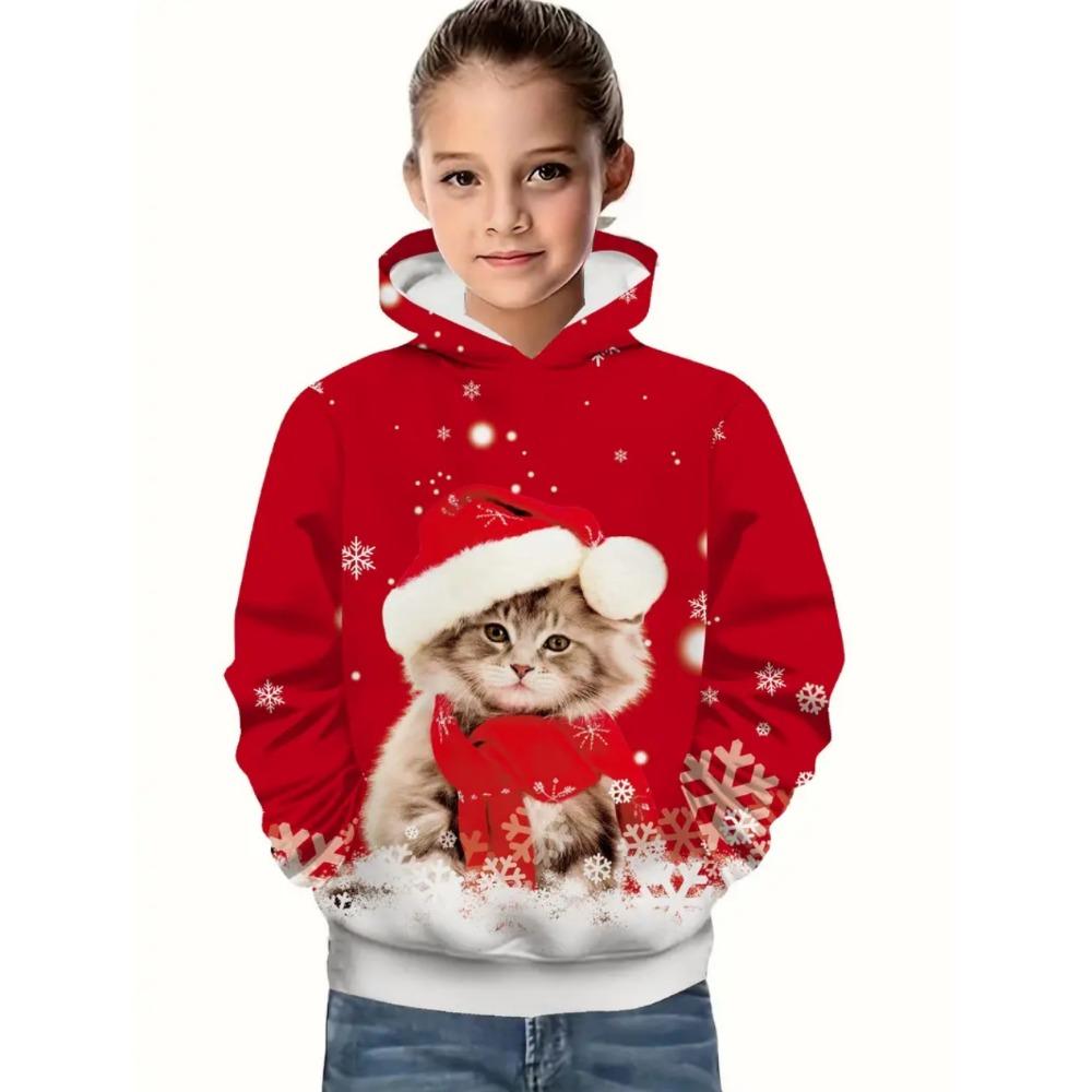 

Рождественская детская одежда Дед Мороз 3D принт Толстовка Мода Мультяшные детские толстовки Праздничная мода Детская одежда 140