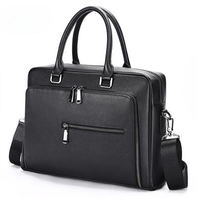Cartella Uomo d'Affari Borsa a Mano in Pelle di Vacchetta a Grana Superiore Borsa per Documenti in Vera Pelle Borsa da Lavoro Portatile