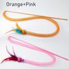 2pcs Feather Teasing Cat Stick Elastic Mesh Tube Cat Toy Rod Kitten Interactive Toys Pet Wand