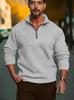 2026 CrossTUME Men's Autumn/Winter Solid Color Half-Zip Stand Collar Long Sleeve Hoodie Jacket