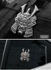 Japanischer Samurai Hannya Metall Autoaufkleber Emblem Heißes Abzeichen Totenkopf Stil Pranjna Gunmetal Kofferraum Auto Motorrad Zubehör