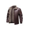 Modische, verdickte Lederjacke aus Samt für Herren - Leichter Business-Casual-Stil, Karreekragen, Ideal für Herbst/Winter