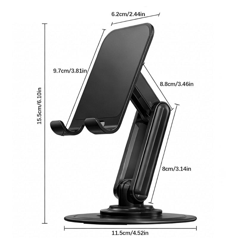 Adjustable Three Rotatable Desk Stand Foldable Portable Not Slip Lightweight Strong Bracket for Phones Tablets